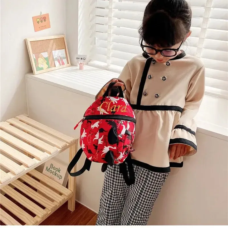 Small Personalized Dinosaur Canvas Backpack