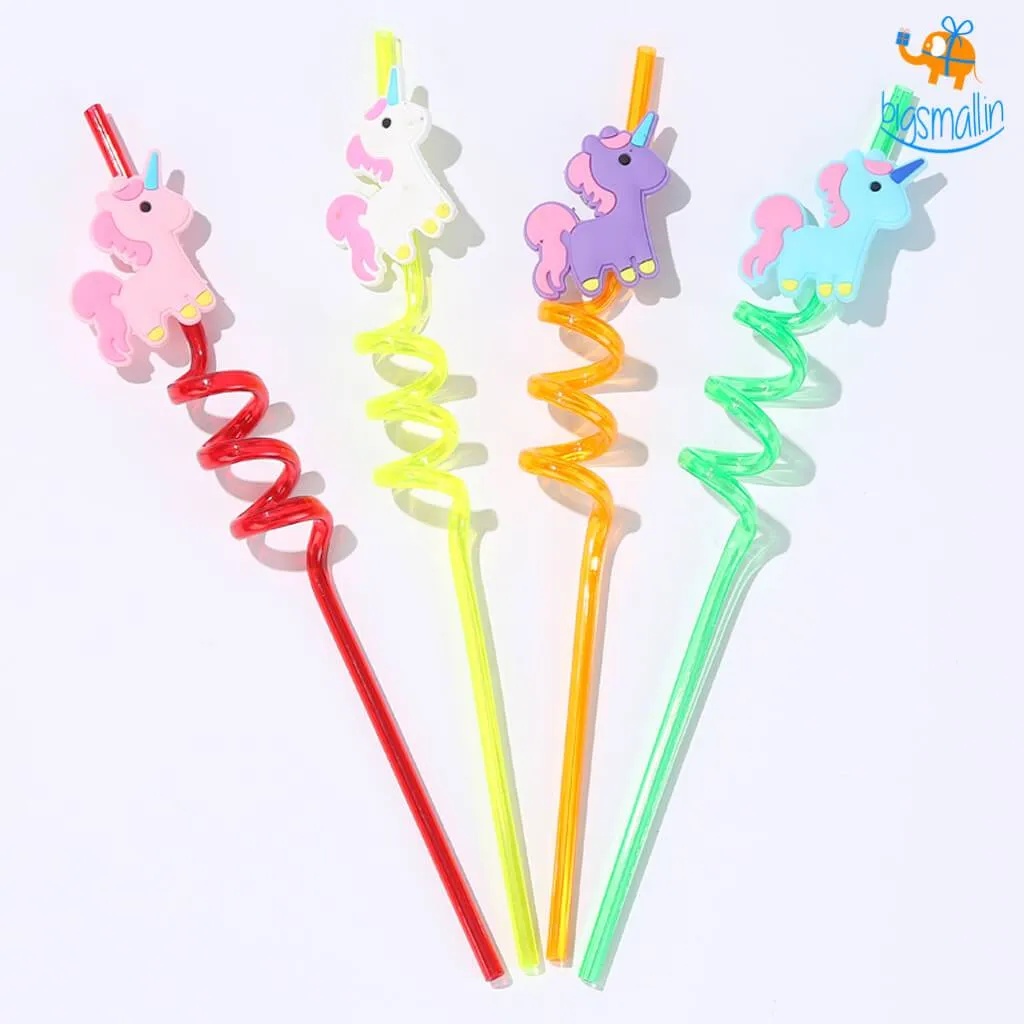 Unicorn Spiral Straw - Set of 4