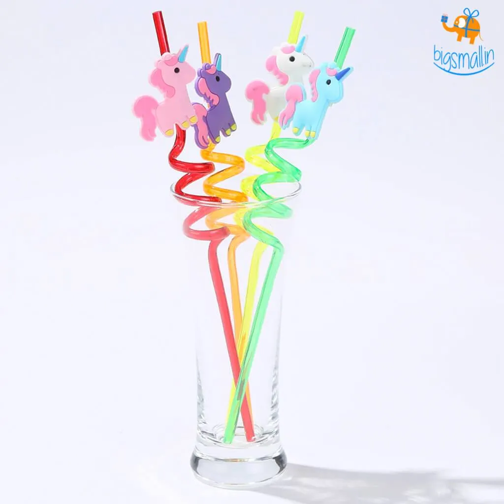 Unicorn Spiral Straw - Set of 4