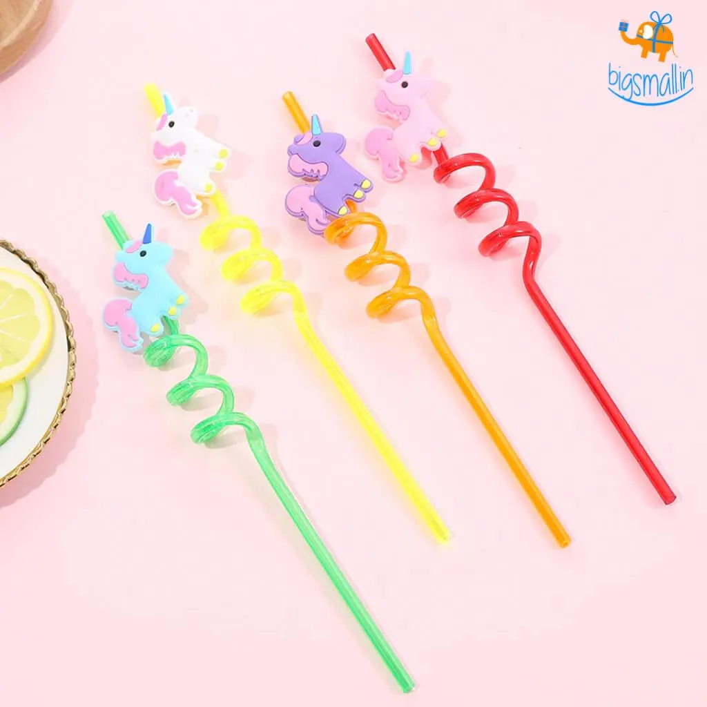 Unicorn Spiral Straw - Set of 4
