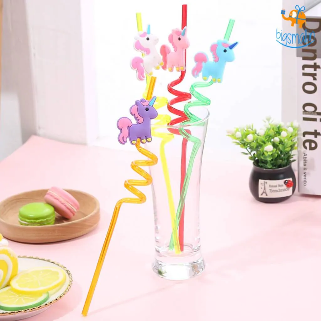 Unicorn Spiral Straw - Set of 4