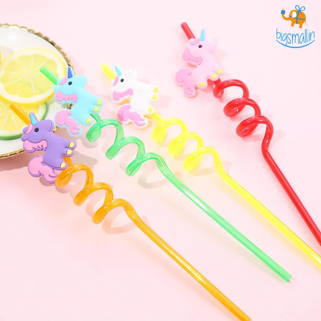 Unicorn Spiral Straw - Set of 4