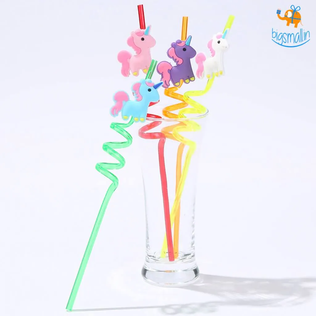 Unicorn Spiral Straw - Set of 4