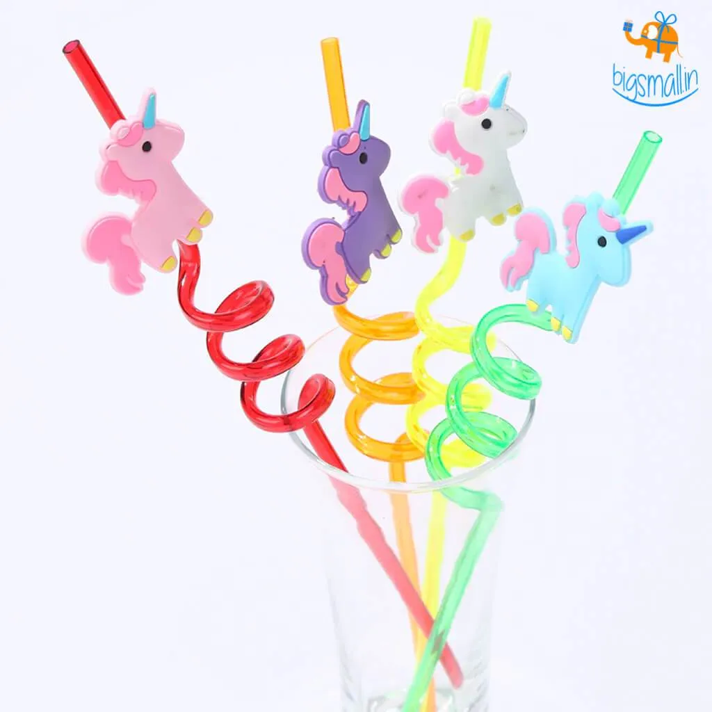 Unicorn Spiral Straw - Set of 4