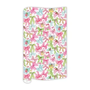 Vintage Pink Christmas Bows Wrapping Paper