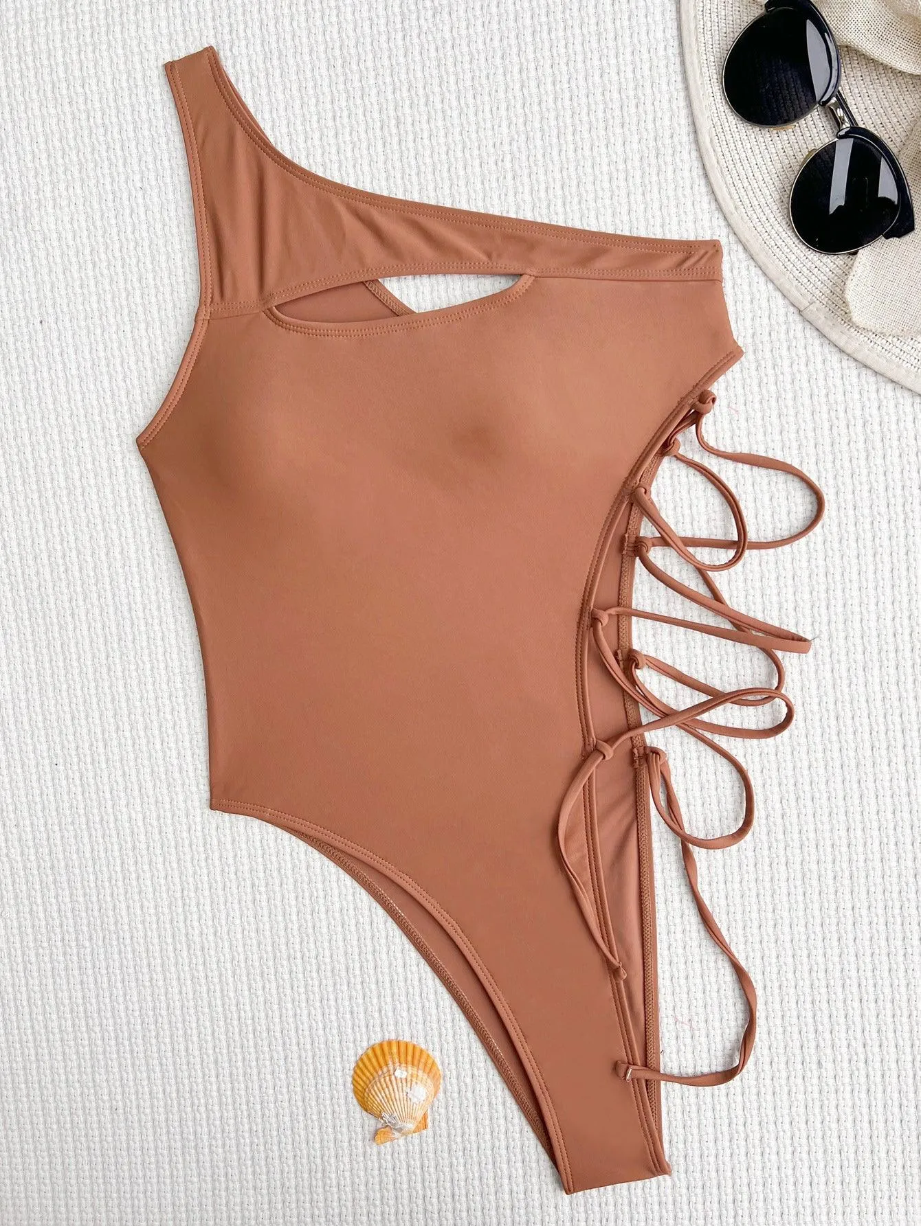Women's One-Shoulder One-Piece Swimsuit - Chic Designer Swimwear by GFIT
